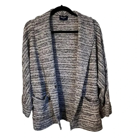 Splendid Women's Multicolor Tweed Dolman Sleeve Cardigan Sweater L - Picture 2 of 11